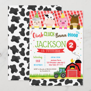 Farm Barnyard  Birthday Party Invitations