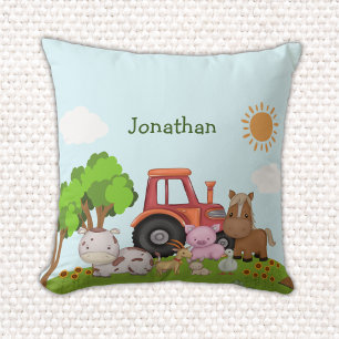 Farm Barnyard Throw Pillow