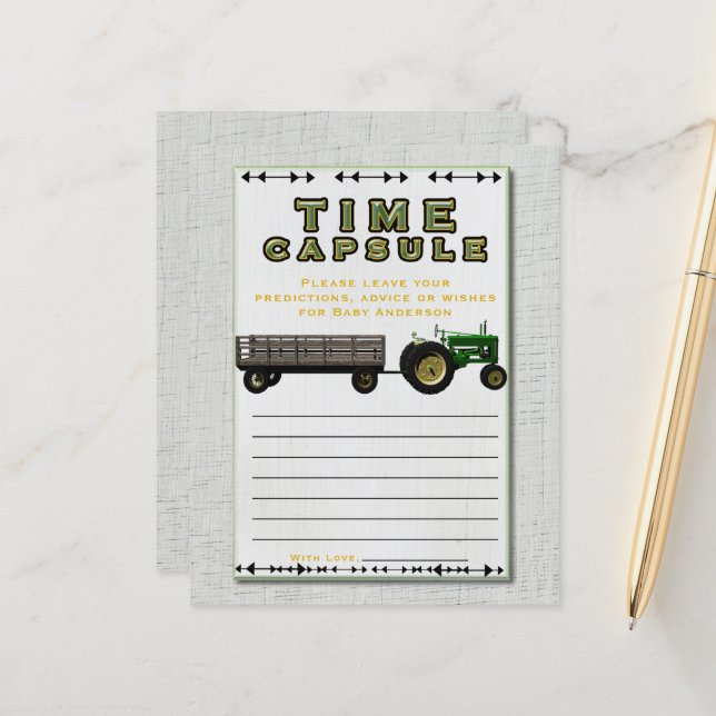 Farm Barnyard Tractor Time Capsule Baby Shower  (Front/Back In Situ)