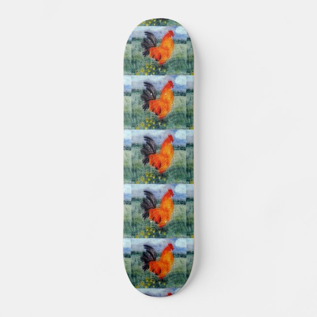 Farm Bird Rooster Chickens Skateboard (Front)