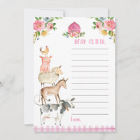 Farm Birthday Girl Barnyard Time Capsule Card