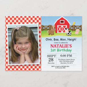 Farm Birthday Invitation Barnyard Party