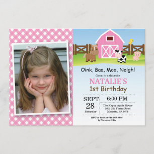 Farm Birthday Invitation Barnyard Party