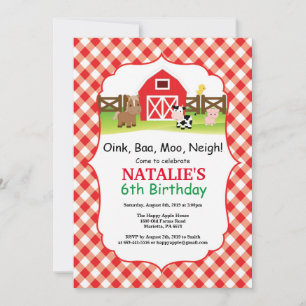 Farm Birthday Invitation Barnyard Party