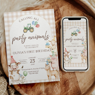 Farm Birthday Invitation Barnyard Party Invite