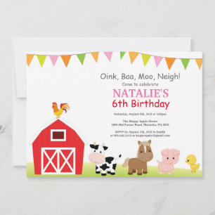 Farm Birthday Invitation Country Barnyard Party