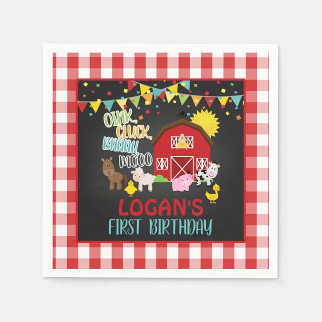 Farm Birthday Napkin (Front)