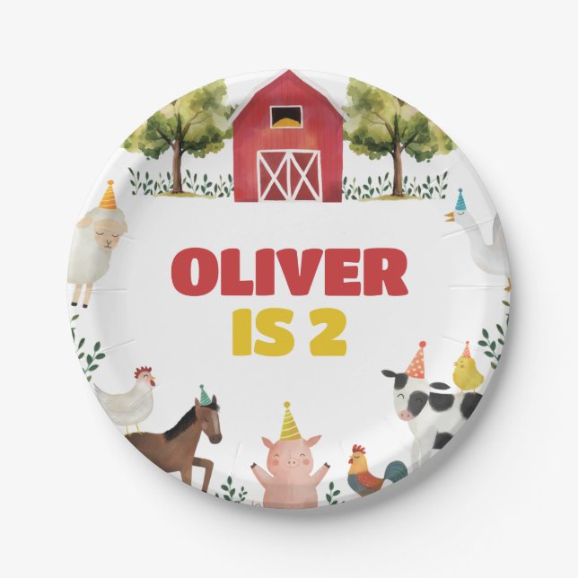 Farm Birthday Paper Plate (Front)