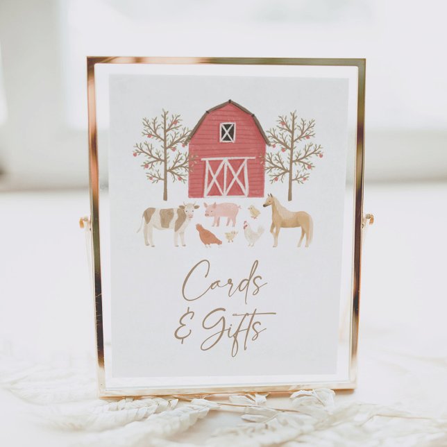 Farm Birthday Party Cards and Gifts Sign (Creator Uploaded)