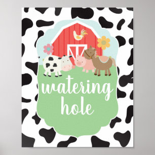 Farm Birthday Party Sign Watering Hole