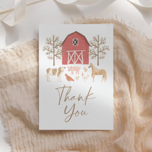 Farm Birthday Party Thank You Card (Creator Uploaded)