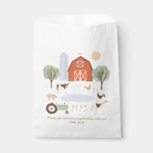 Farm Birthday Party Thank You Gift Tags Favour Bag