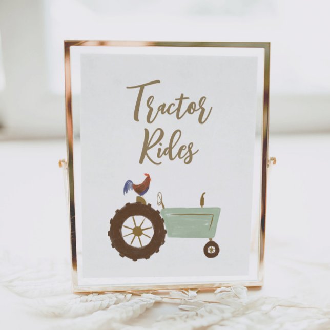 Farm Birthday Party Tractor Rides Sign (Creator Uploaded)