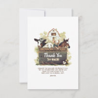 Farm Birthday Thank You Photo