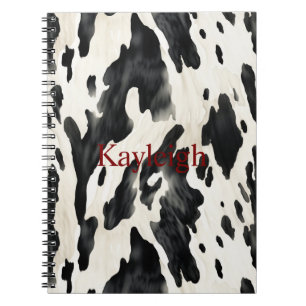 Farm Black White Cow Print Notebook