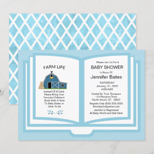 Farm Book Theme Baby Shower Invitation