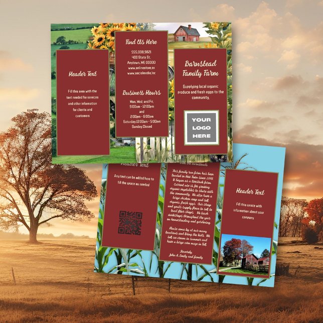 Farm Business Logo Folded Brochure Flyer (Creator Uploaded)