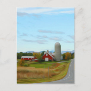 Farm by the road postcard