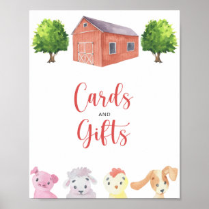 Farm - cards and gifts baby shower poster