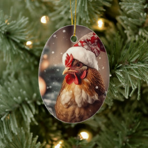 Farm Chicken Animal, Kawaii Cute Pet Lover Gift Ceramic Ornament