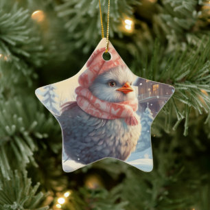 Farm Chicken Animal, Kawaii Cute Pet Lover Gift Ceramic Ornament