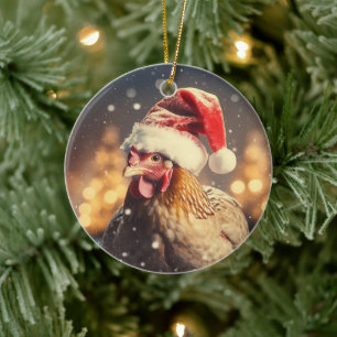 Farm Chicken Animal, Kawaii Cute Pet Lover Gift Ceramic Ornament