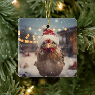 Farm Chicken Animal, Kawaii Cute Pet Lover Gift Ceramic Ornament