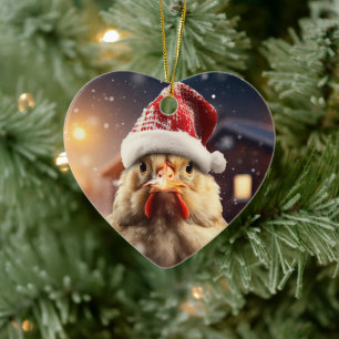Farm Chicken Animal, Kawaii Cute Pet Lover Gift Ceramic Ornament