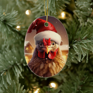 Farm Chicken Animal, Kawaii Cute Pet Lover Gift Ceramic Ornament