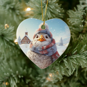 Farm Chicken Animal, Kawaii Cute Pet Lover Gift Ceramic Ornament