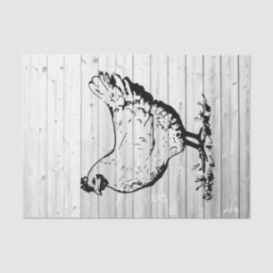 Farm Chicken Weathered Barn Wood Decoupage Tissue Paper