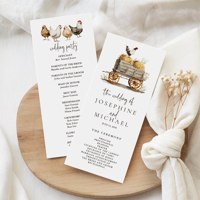 Farm Chicken Wedding Ceremony & Reception Program (Creator Uploaded)