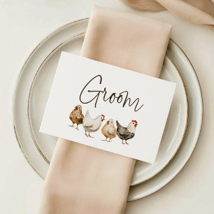 Farm Chicken Wedding Groom Reserved Seating Card