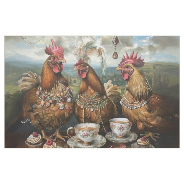 Farm Chicks Tea Party Fabric (Yard)