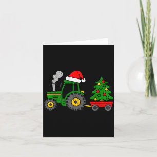 Farm Christmas Tractor Tree Xmas Truck Boys Kids T Card