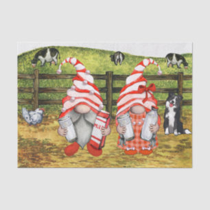 Farm Country Cow Milking Gnomes Landscape Tissue Paper