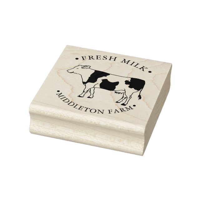 Farm Cow - Fresh Milk Rubber Stamp (Stamp)
