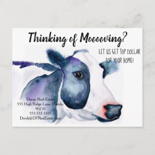 farm cow referral real estate marketing sell postcard