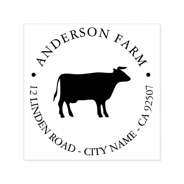 Farm - Cow Self-inking Stamp (Design)