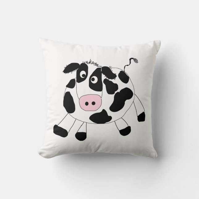 Farm Cow Throw Pillow (Front)