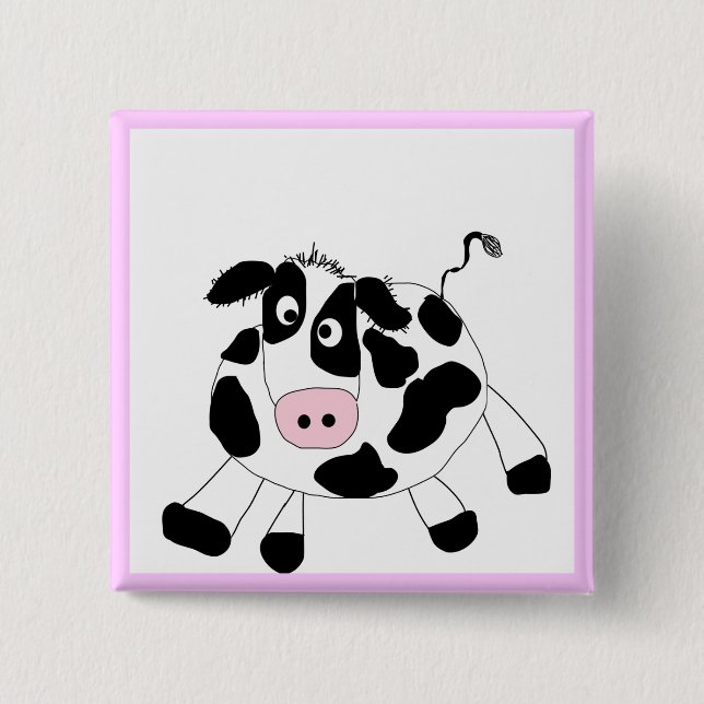 Farm Cow Tshirts and Gifts 2 Inch Square Button (Front)