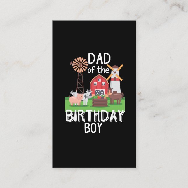 Farm Dad Birthday Boy Mother Animal loving Kid Business Card (Front)