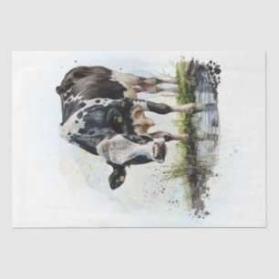 Farm Dairy Cow Watercolor Tissue Paper