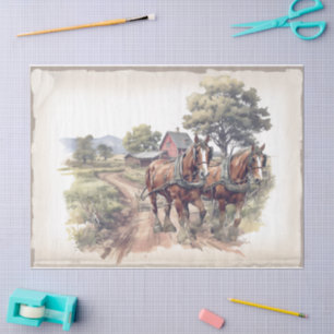 Farm Draft Horse Tissue Paper