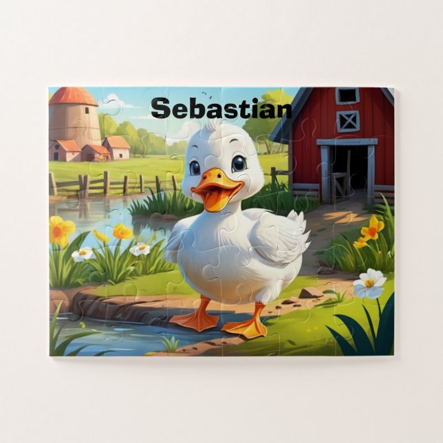 Farm Duck Personalized Jigsaw Puzzle (Horizontal)