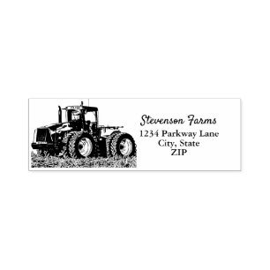 Farm Equipment Business Tractor Return Address Self-inking Stamp