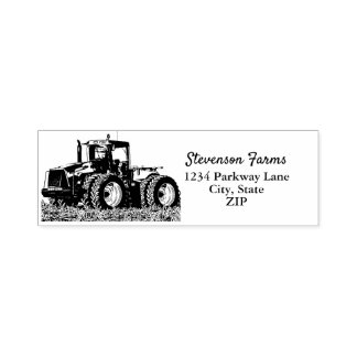 Farm Equipment Business Tractor Return Address Self-inking Stamp