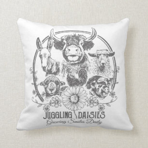 Farm Family Throw Pillow