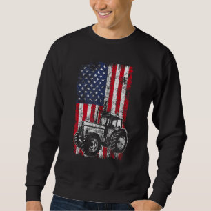 Farm Farming Patriotic Farmer Usa Tractors America Sweatshirt
