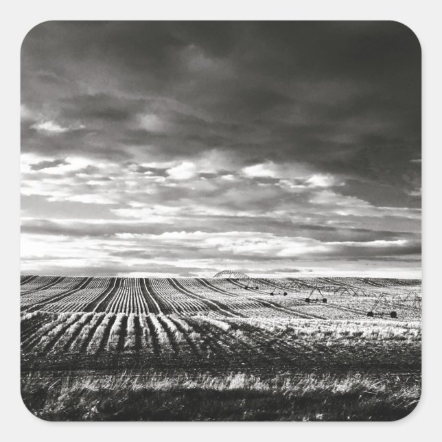farm fields square sticker (Front)